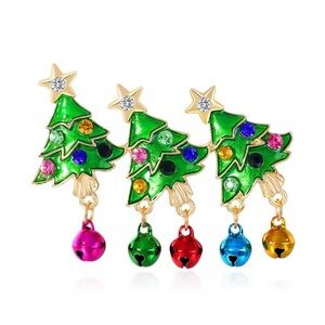 Christmas Tree Bella Festive Holiday Colorful Rhinestone Brooch